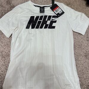 Nike boys White and Black Logo Tee